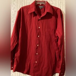 NWOT Men’s Size M 151/2-16 34/35 Croft & Barrow Red Button Down Shirt